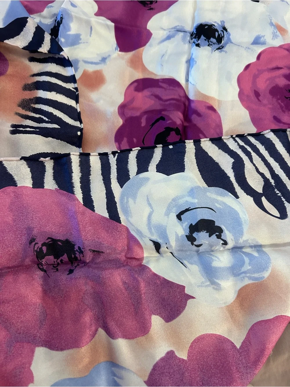 Floral silk scarf